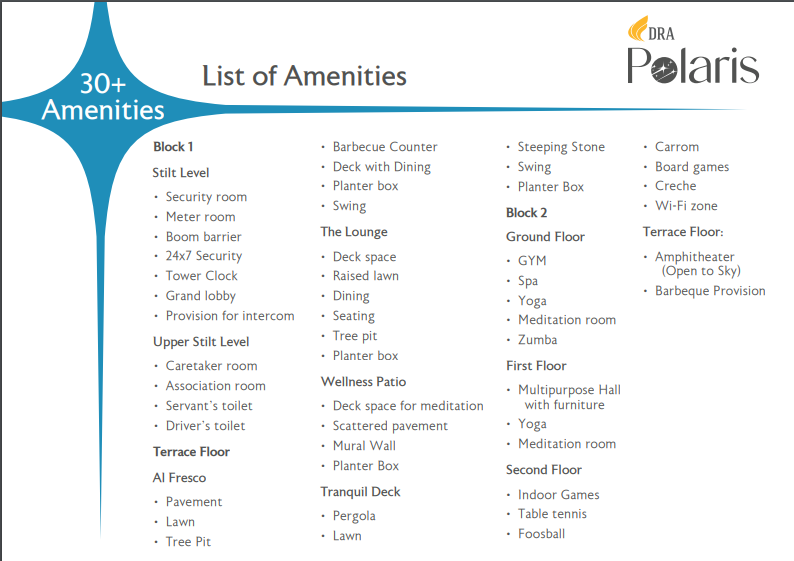 DRA POLARIS AMENITIES DRA POLARIS AMENITIES